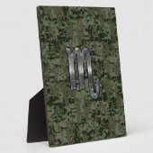 Scorpio Zodiac Signage Woodland Digitale Camouflag Fotoplatte (Seite)