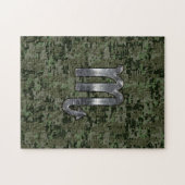 Scorpio Zodiac Signage Woodland Digitale Camouflag Puzzle (Horizontal)