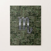 Scorpio Zodiac Signage Woodland Digitale Camouflag Puzzle (Vertikal)