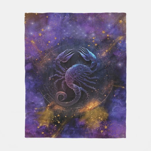 Scorpio Zodiac Signature Watercolor Design Fleecedecke (Vorderseite)