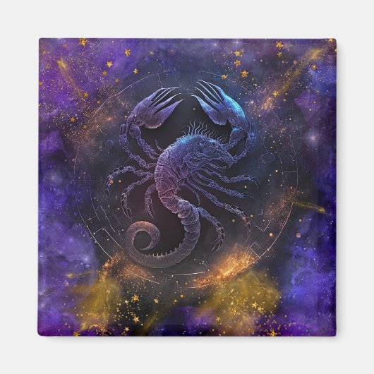 Scorpio Zodiac Signature Watercolor Design Magnet (Vorne)