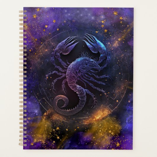 Scorpio Zodiac Signature Watercolor Design Planer (Vorderseite)