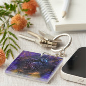 Scorpio Zodiac Signature Watercolor Design Schlüsselanhänger (Vorderseite rechts)
