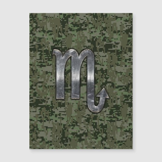 Scorpio Zodiac Signature Woodland Green Digital Ca Magnetkarte (Vorderseite)