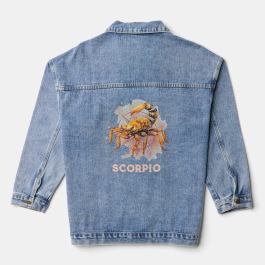 Scorpio Zodiac signieren Damen Denim Jacket Jeansjacke (Rückseite)
