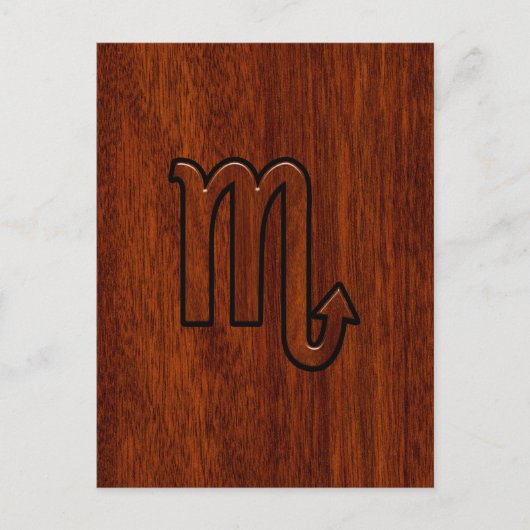 Scorpio Zodiac Signierung im Mahagoni Stil Dekorat Postkarte (Vorderseite)