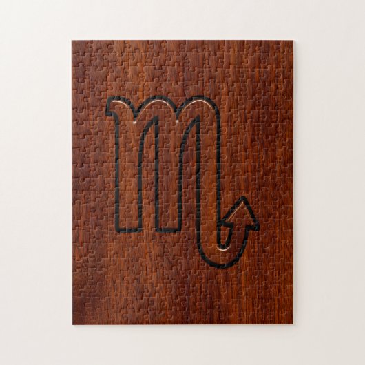 Scorpio Zodiac Signierung im Mahagoni Stil Dekorat Puzzle (Vertikal)