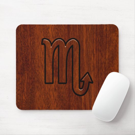 Scorpio Zodiac Signierung im Mahogany Brown Style Mousepad (Mit Mouse)