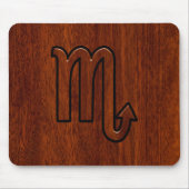 Scorpio Zodiac Signierung im Mahogany Brown Style Mousepad (Vorne)