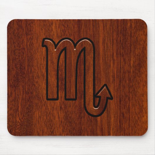 Scorpio Zodiac Signierung im Mahogany Brown Style Mousepad (Vorne)