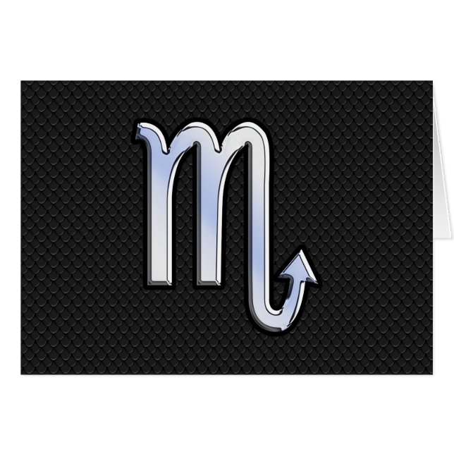 Scorpio Zodiac Silver Signieren schwarze Schlangen (Vorderseite (Horizontal))