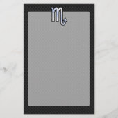 Scorpio Zodiac Silver Signieren schwarze Schlangen Briefpapier (Vorderseite)