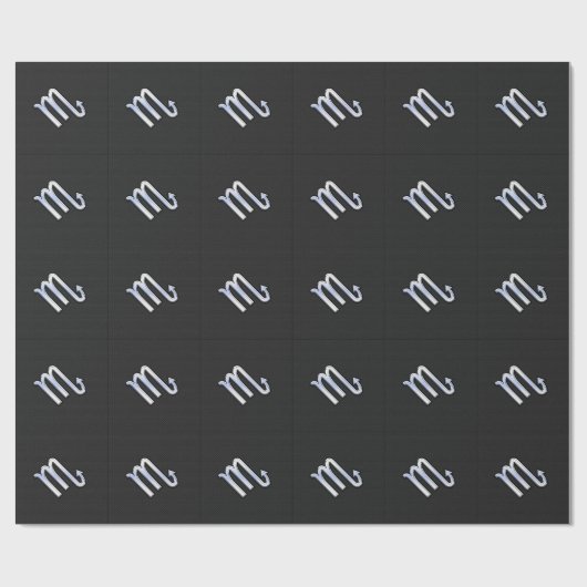 Scorpio Zodiac Silver Signieren schwarze Schlangen Geschenkpapier (Flach)