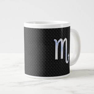 Scorpio Zodiac Silver Signieren schwarze Schlangen Jumbo-Tasse