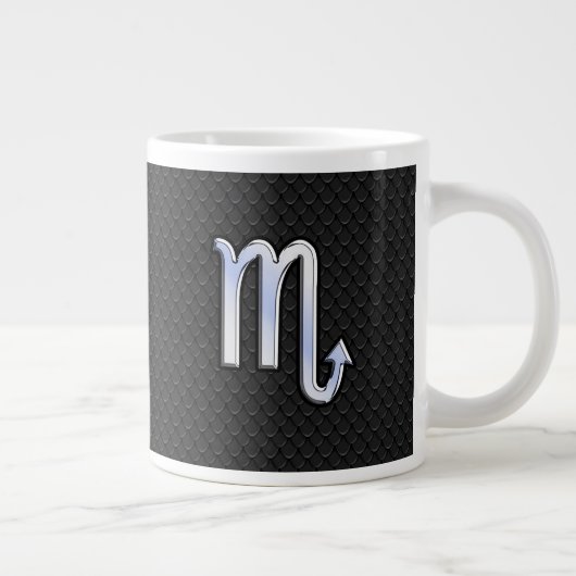 Scorpio Zodiac Silver Signieren schwarze Schlangen Jumbo-Tasse (Rechts)