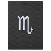 Scorpio Zodiac Silver Signieren schwarze Schlangen Klemmbrett (Rückseite)