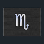Scorpio Zodiac Silver Signieren schwarze Schlangen Postkarte<br><div class="desc">Ein silbernes Chrom wie Scorpio zodiac Symbol auf einer Holzkohle schwarz feine Schlange Haut drucken Dekoration. Ein modernes urbanes Design für eine großartige Geschenkidee zum Geburtstag. Verwenden Sie den Link "Diesen Designer Gefragt",  um uns mit Ihren speziellen Designanfragen oder für Hilfe bei Ihren Anpassungsbedürfnissen zu kontaktieren.</div>
