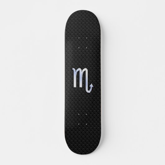 Scorpio Zodiac Silver Signieren schwarze Schlangen Skateboard (Vorne)
