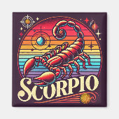 Scorpio Zodiac Square Magnet Retro (Vorne)