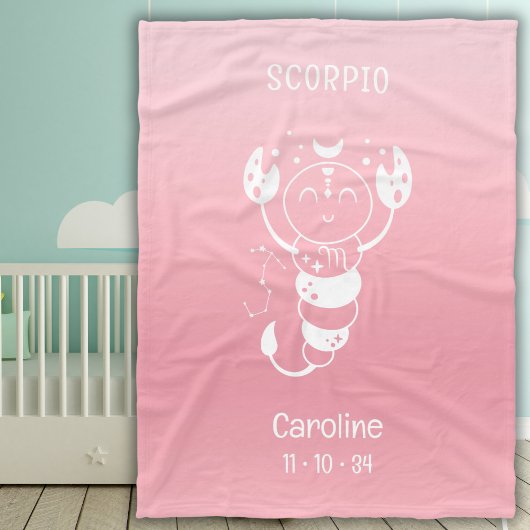 Scorpio Zodiac Star Name Geburtsdatum Pink Baby Fleecedecke