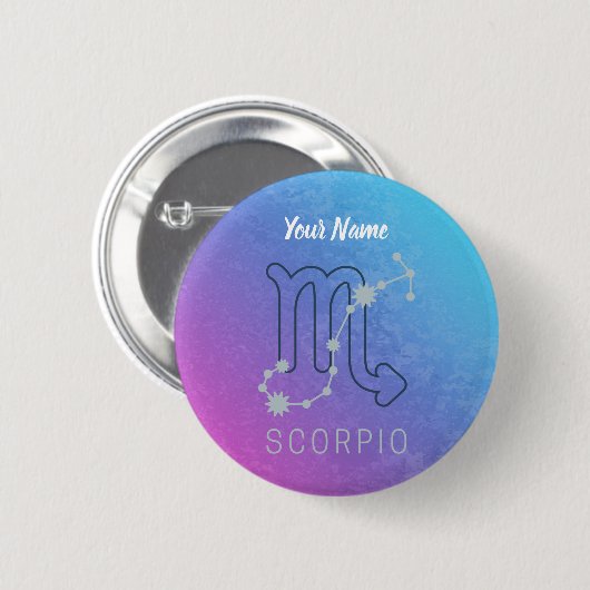 Scorpio Zodiac Star Sign Horoscope Constellation Button (Vorne & Hinten)