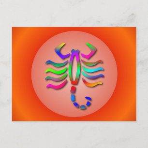 Scorpio Zodiac Star Sign Rainbow Picture Postkarte
