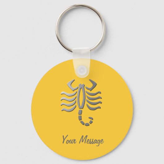 Scorpio Zodiac Star Sign Silver Keyring Schlüsselanhänger (Vorderseite)
