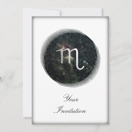 Scorpio Zodiac Star Sign Universe Party Event Einladung (Vorderseite)