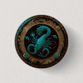 Scorpio Zodiac Star Signatur Button (Vorderseite)