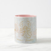 Scorpio Zodiac Star Zeichengalaxie Monogramm Glitz Tasse (Zentrum)