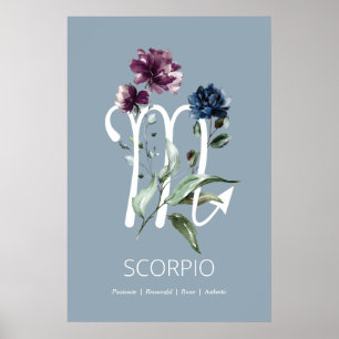 Scorpio Zodiac Star Zeichenkunst drucken Poster