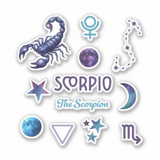 Scorpio Zodiac Sticker Collection (Vorderseite)