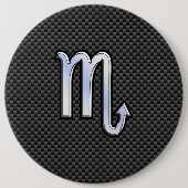 Scorpio Zodiac Symbol auf Carbon Fibre Print Button (Vorderseite)