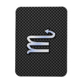 Scorpio Zodiac Symbol auf Carbon Fibre Print Magnet (Vertikal)