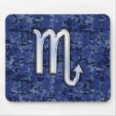 Scorpio Zodiac-Symbol auf Navy Blue-Camouflage Mousepad (Vorne)