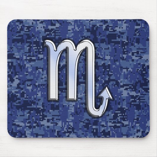 Scorpio Zodiac-Symbol auf Navy Blue-Camouflage Mousepad (Vorne)