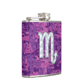 Scorpio Zodiac Symbol auf rosa Digital Camouflage Flachmann (Rechts)