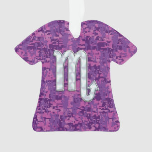 Scorpio Zodiac Symbol auf rosa Digital Camouflage Ornament