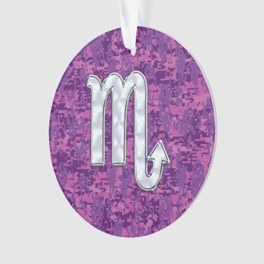 Scorpio Zodiac Symbol auf rosa Digital Camouflage Ornament (Vorderseite)