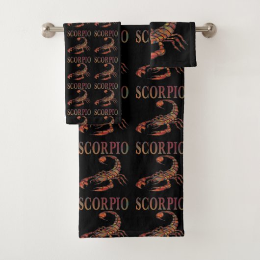 Scorpio Zodiac Symbol Badetuch Set (Insitu)