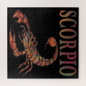 Scorpio Zodiac Symbol Black Square Jigsaw Puzzle (Horizontal)