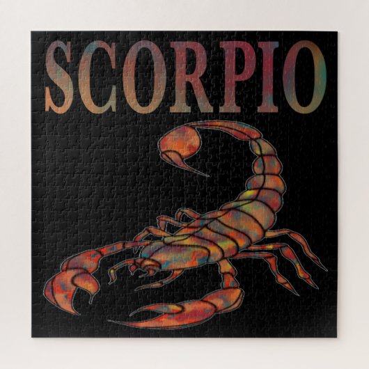 Scorpio Zodiac Symbol Black Square Jigsaw Puzzle (Vertikal)