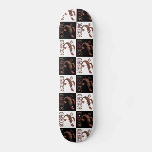 Scorpio Zodiac Symbol Checkerboard Skateboard Deck (Vorderseite)
