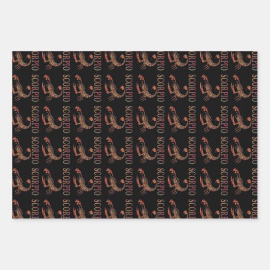 Scorpio Zodiac-Symbol Geschenkpapier Set (Vorderseite 3)