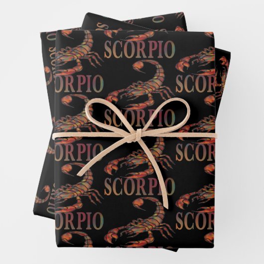 Scorpio Zodiac-Symbol Geschenkpapier Set (Beispiel)