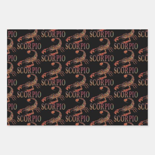Scorpio Zodiac-Symbol Geschenkpapier Set (Vorderseite)