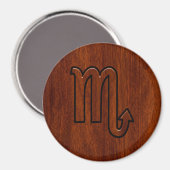 Scorpio Zodiac-Symbol im Mahogany-Stil Magnet (Vorderseite/Rückseite)