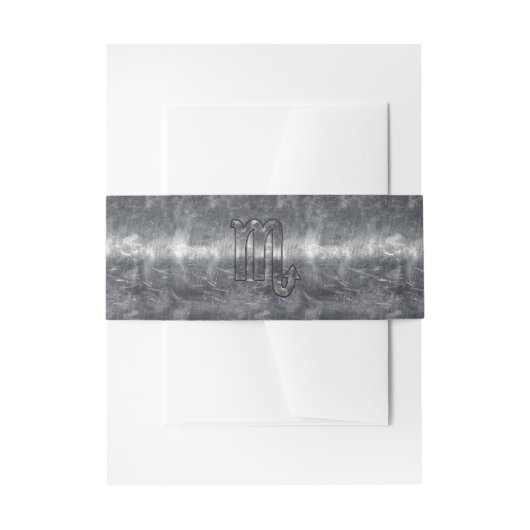 Scorpio Zodiac Symbol in Grunge Metallic Style Einladungsbanderole (Vorderseite Beispiel)