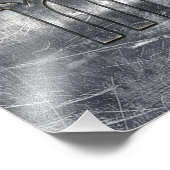 Scorpio Zodiac Symbol in Grunge Metallic Style Fotodruck (Ecke)