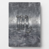 Scorpio Zodiac Symbol in Grunge Metallic Style Fotoplatte (Vorderseite)